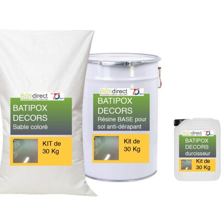 BATIPOX DECORS résine anti-dérapante Kit de 30 KG