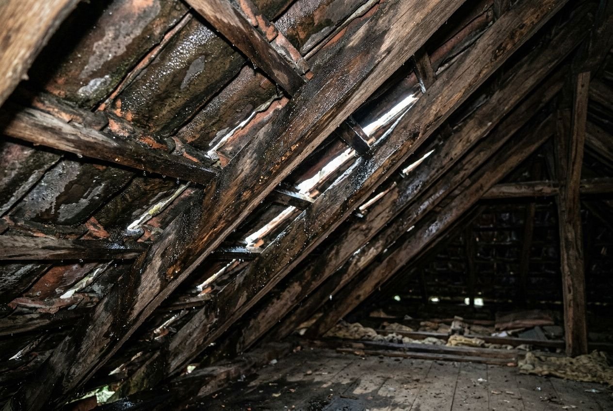 Condensation visible sous tuiles