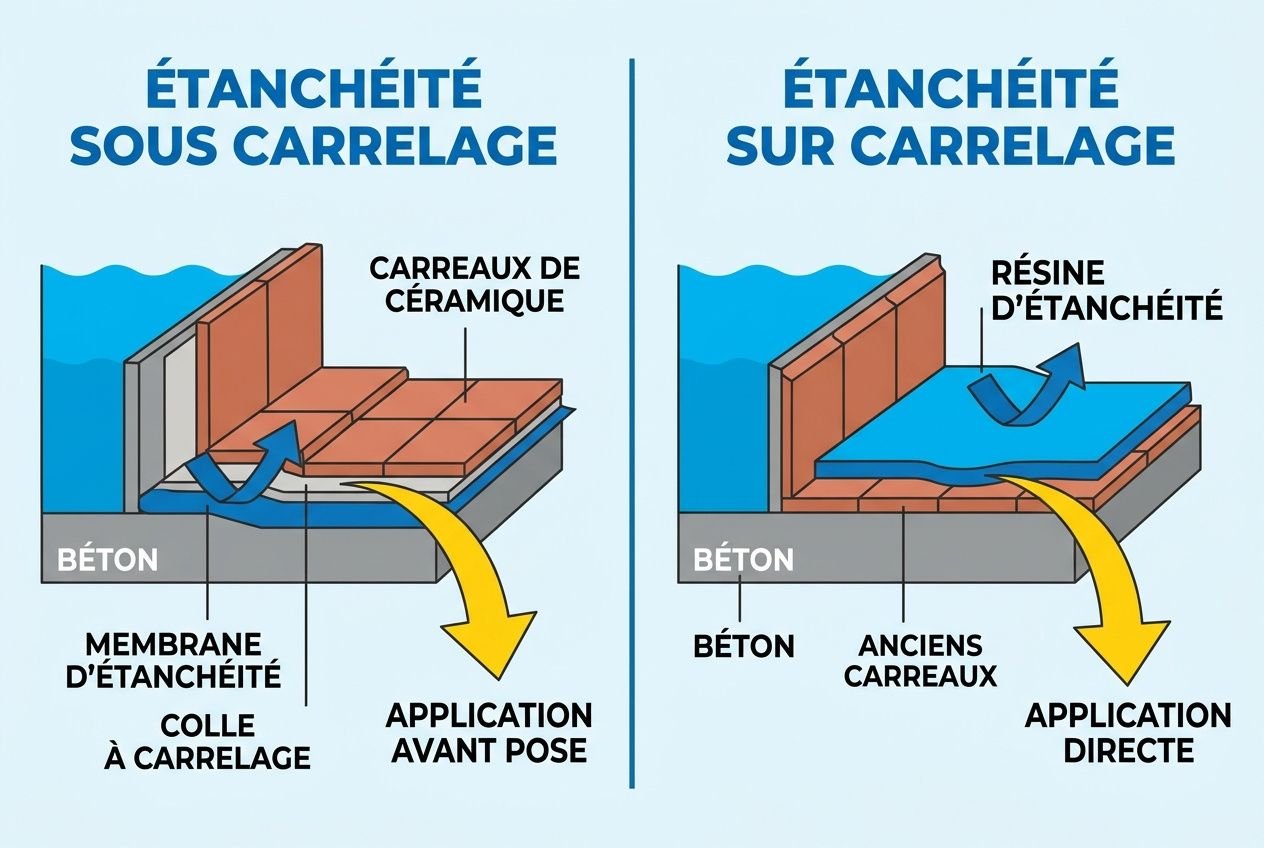 Deux méthodes d'étanchéité pour terrasse