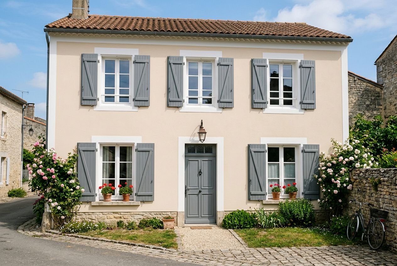 Façade de maison repeinte