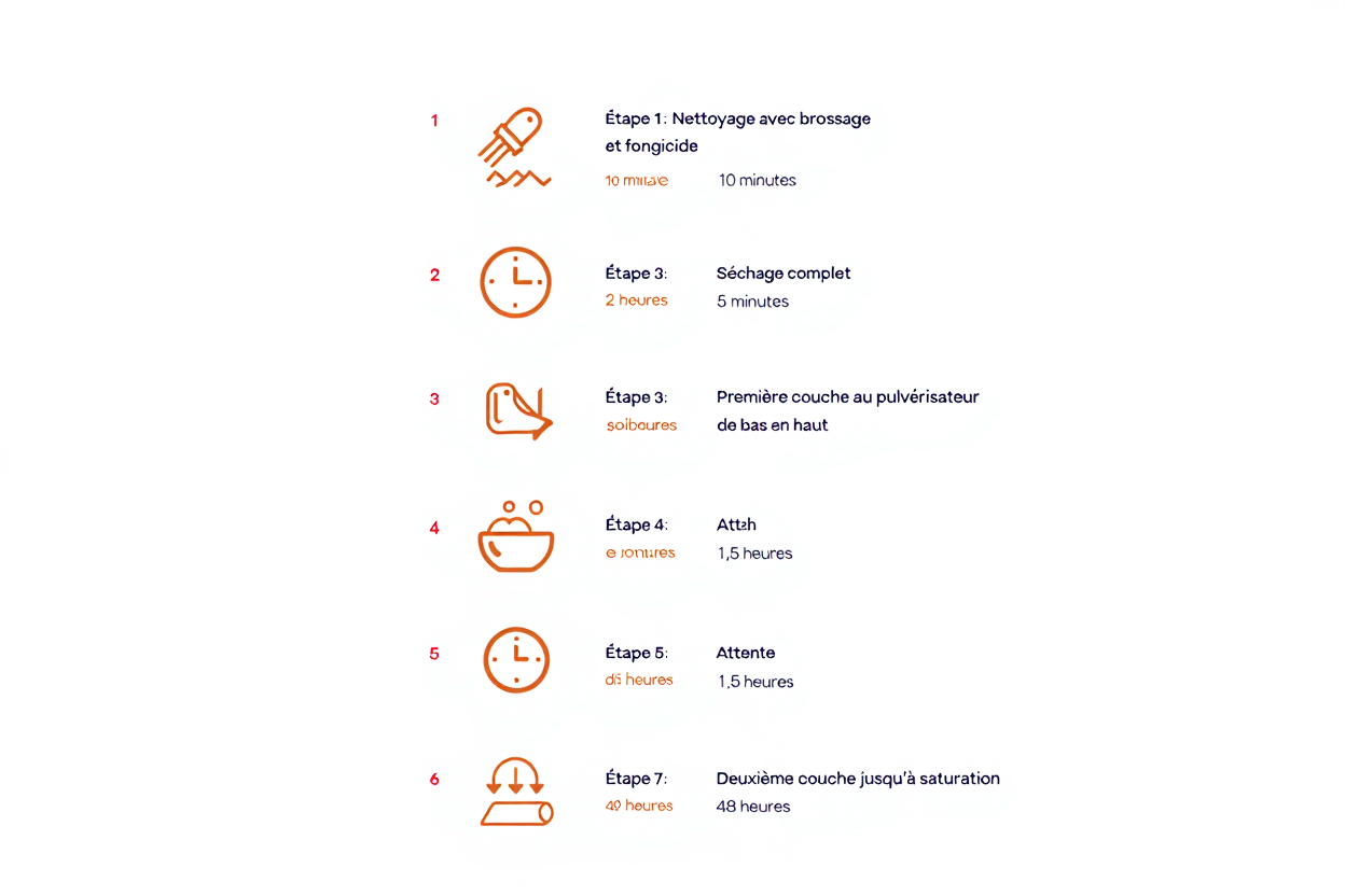 Processus d'application hydrofuge toiture