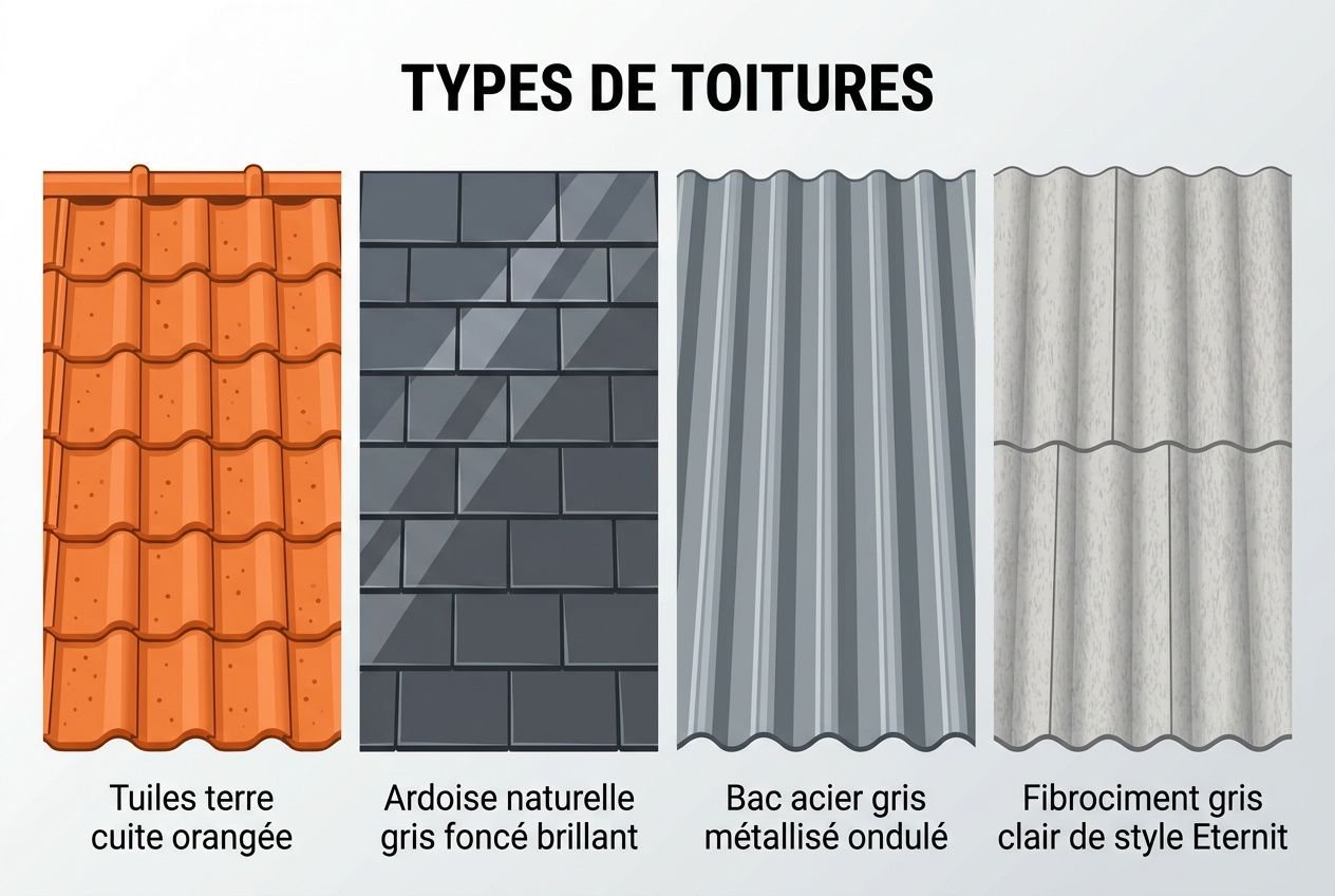 Quatre types de matériaux de toiture