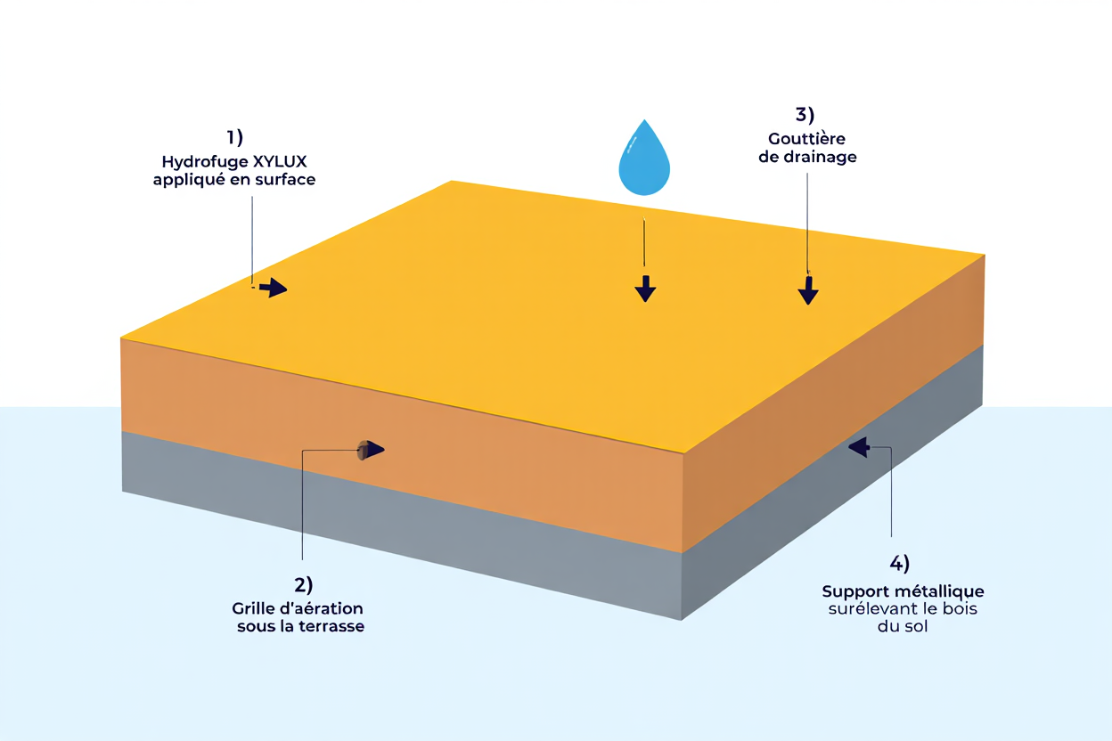 Système de prévention de la pourriture du bois