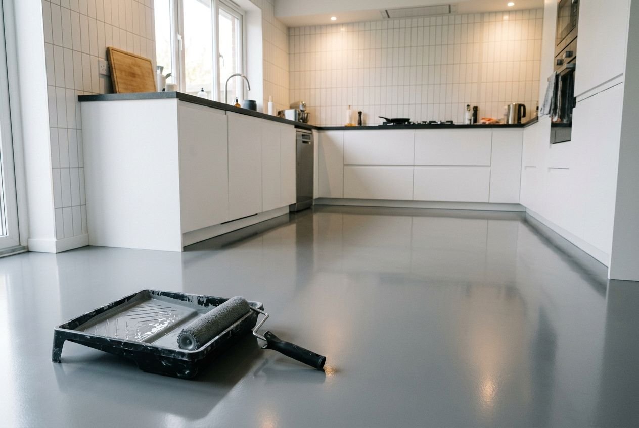 Résine décorative sol cuisine salle de bain garage terrasse : prix et conseils